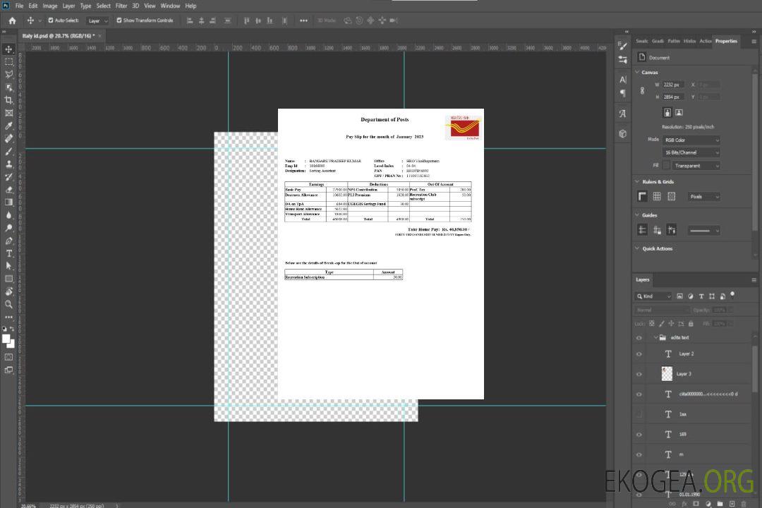 Modèle de fiche de paie India Post aux formats Word et PDF.pdf, 1 template Modèle de fiche de paie India Post aux formats Word et PDF.pdf, 1 template